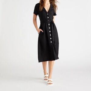 Quince 100% European Linen Button Front Dress